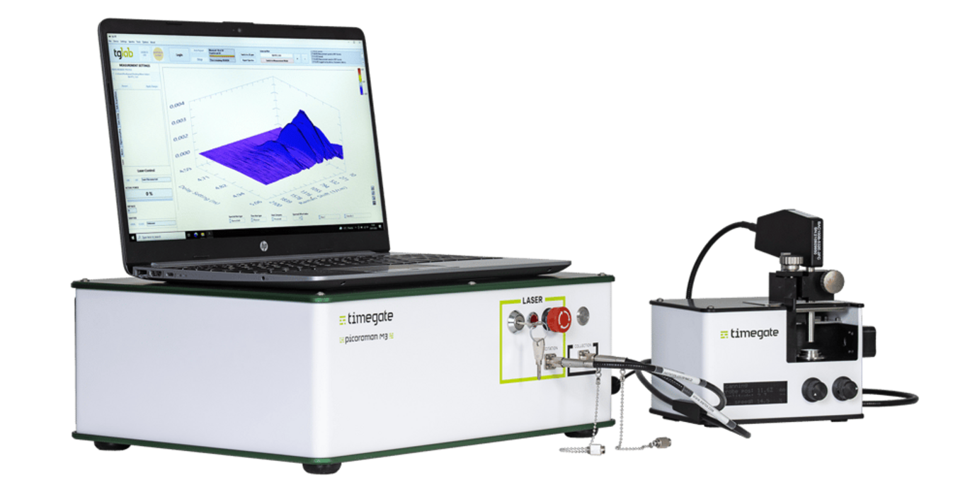 Time-gated Raman for exploration O espectrômetro Timegated Raman é mostrado na foto